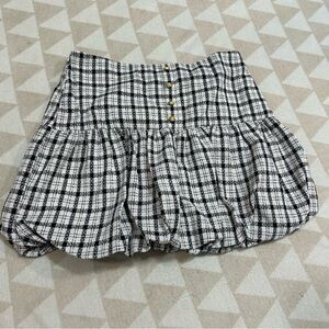 Meiven boutiques plaid button front bubble skirt mini